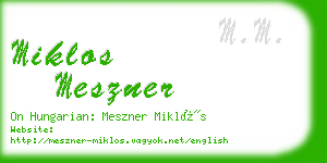 miklos meszner business card